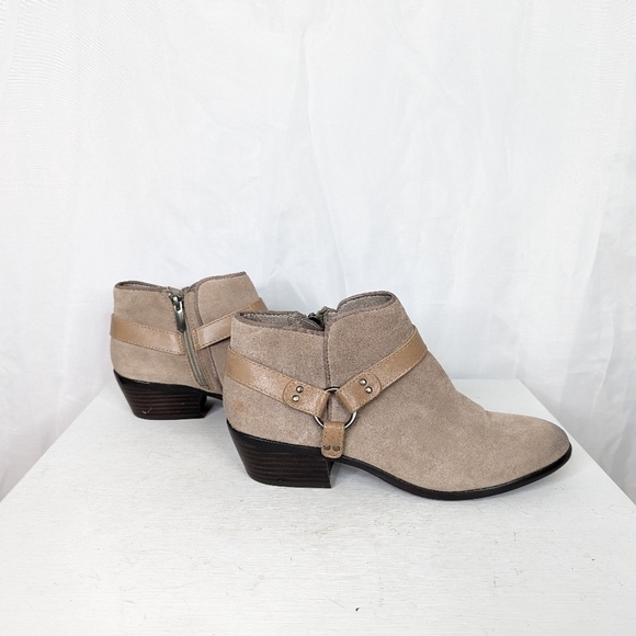 Sam Edelman Phoenix Taupe Leather Ankle Booties - Picture 4 of 8